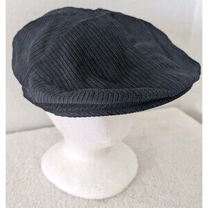 Armadillo Hat Co Ribbed Newsboy Cap Waterproof Fleece Lined Men's Sz XL Navy NWT